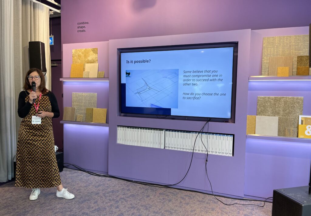 Top Design Trends from Global Design Events in 2025 Maria Giovanna Sandrini speaking at Clerkenwell Design Week 2025 for ECONYL® Brand