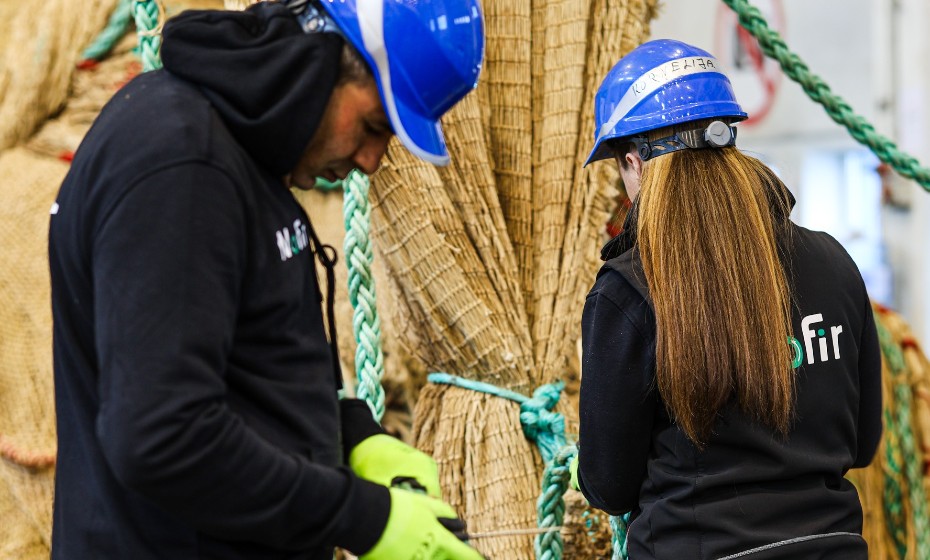 Conversation with Circular Innovators: Nofir’s Andreas Nordvik on Transforming Aquaculture Waste into a Circular Opportunity Employees working with fishing nets